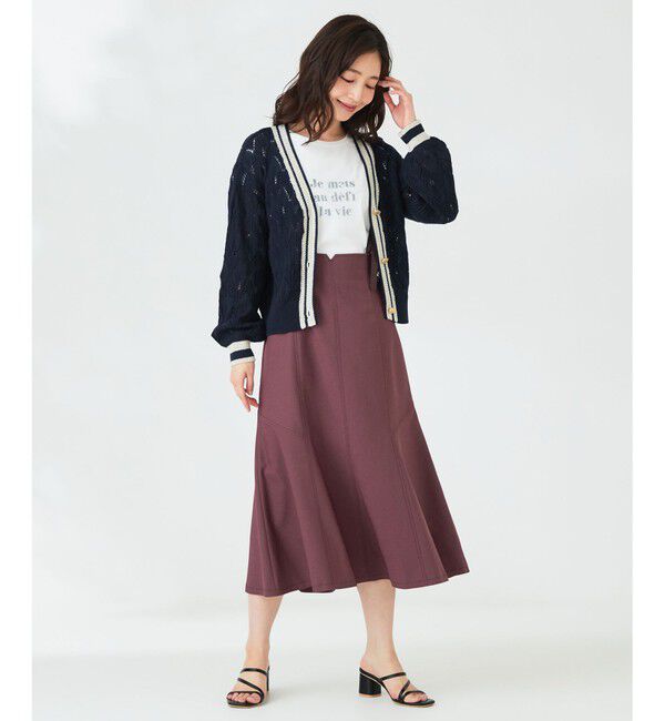 ANY SIS「【洗える】透かし編みニット カーディガン」|カーディガン|