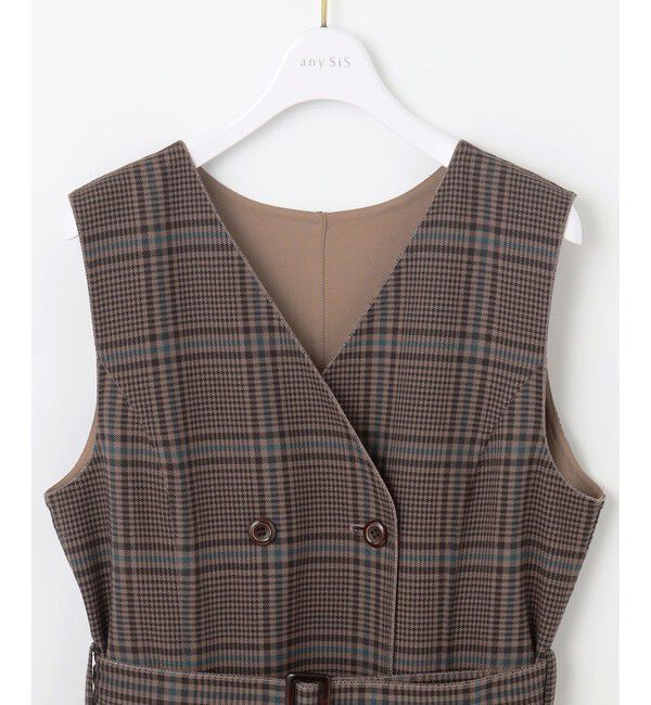any SiS「【美人百花10月号掲載】リバーシブルチェックラップ ワンピース」|ワンピース|