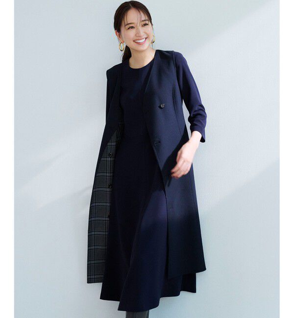 any SiS「【美人百花10月号掲載】リバーシブルチェックラップ ワンピース」|ワンピース|