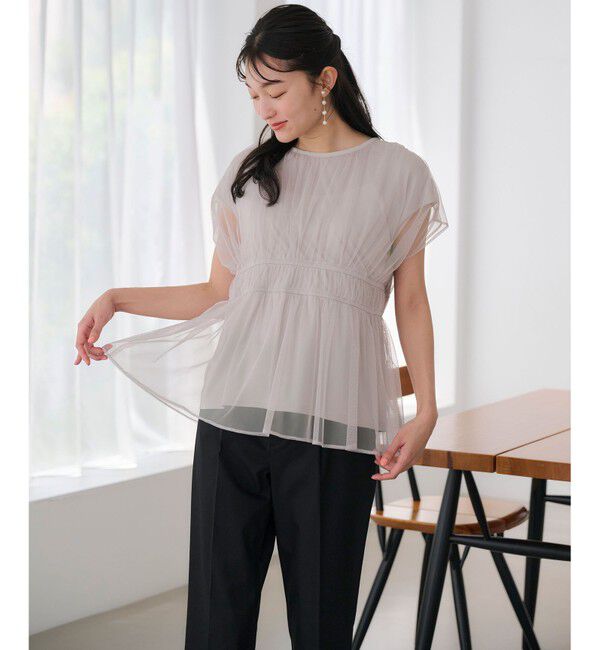ANY SIS「【洗える】チュールペプラム ブラウス」|シャツ・ブラウス|ﾗｲﾄｸﾞﾚ