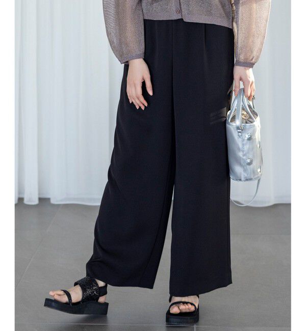 ANY SIS「【撥水・接触冷感・UVカット】コンフォートイージー ワイドパンツ」|その他|ブラック