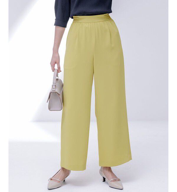 ANY SIS「【撥水・接触冷感・UVカット】コンフォートイージー ワイドパンツ」|その他|イエロー