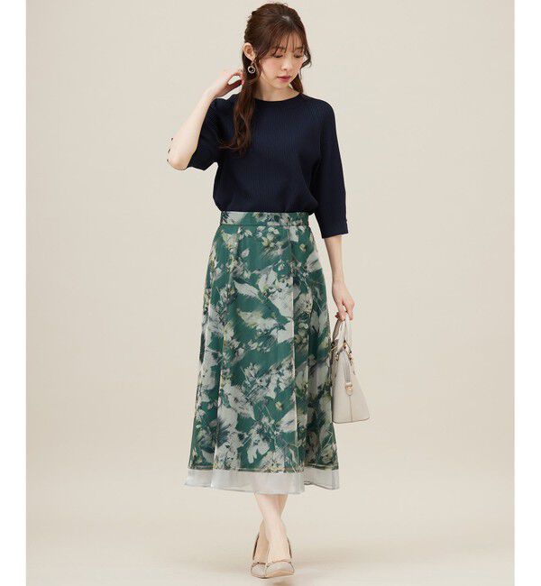 ANY SIS「【WEB・一部店舗限定】ハッチングフラワープリント スカート」|スカート|