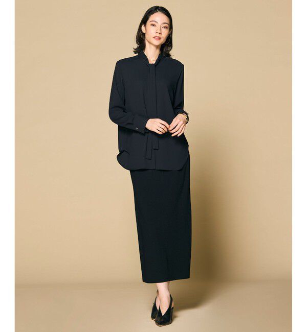 BEIGE,「【洗える・L-size】EVA / ボウタイロングスリーブブラウス」|シャツ・ブラウス|