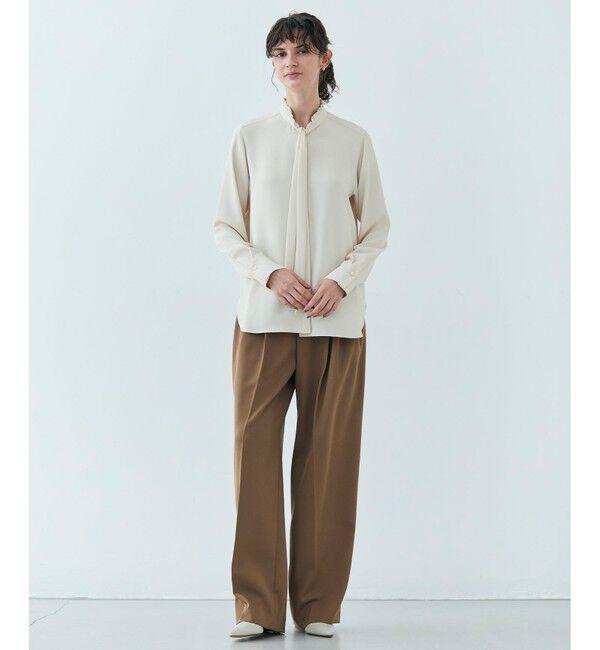 BEIGE,「【洗える・L-size】EVA / ボウタイロングスリーブブラウス」|シャツ・ブラウス|