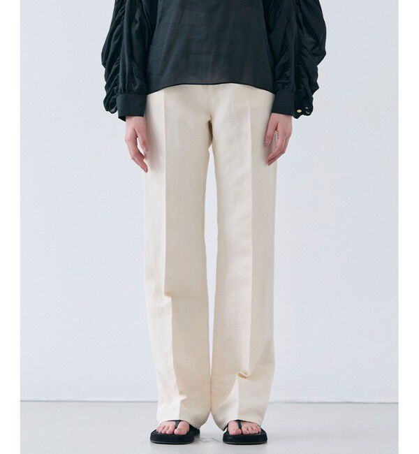 BEIGE,「【洗える】CUPHEA / センタープレス入りフレアパンツ」|その他|Ecru