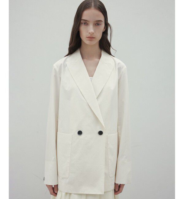 BEIGE,「【洗える・FUDGE 6月号掲載】MALLOW / コットンテーラードオーバージャケット」|テーラードジャケット|Meringue