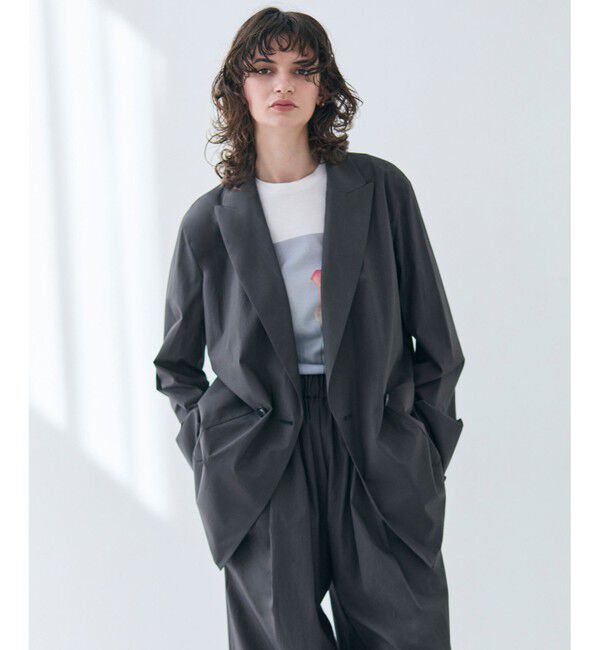 BEIGE,「【洗える・FUDGE 6月号掲載】MALLOW / コットンテーラードオーバージャケット」|テーラードジャケット|Slate