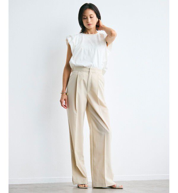 BEIGE,「【洗える】SCALA / コットンリネンボリュームスリーブトップス」|Tシャツ・カットソー|