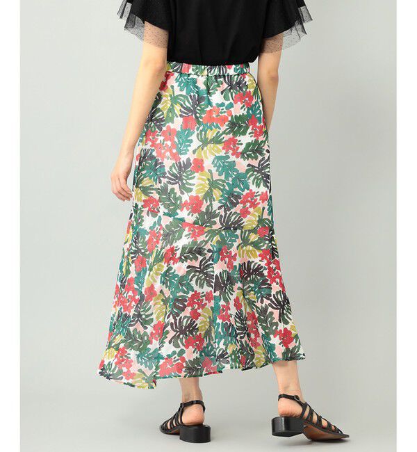  「リーフプリントロングスカート」|スカート|