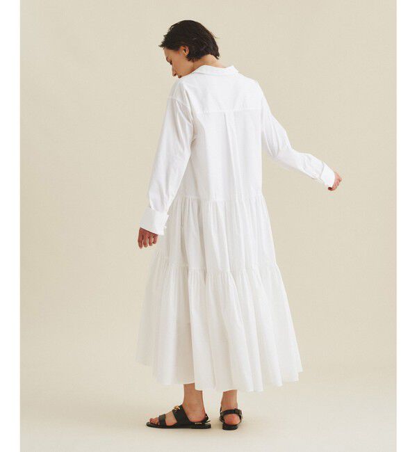  「ティアード切替シャツワンピース」|ワンピース|