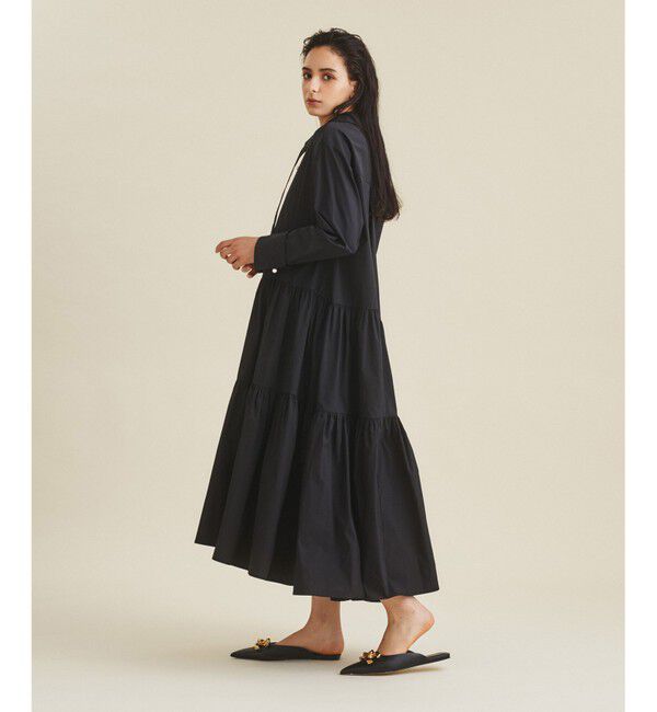  「ティアード切替シャツワンピース」|ワンピース|