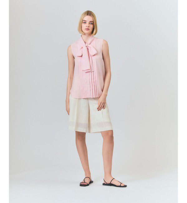 Grace Class「リネンライクボウタイノースリーブ」|シャツ・ブラウス|