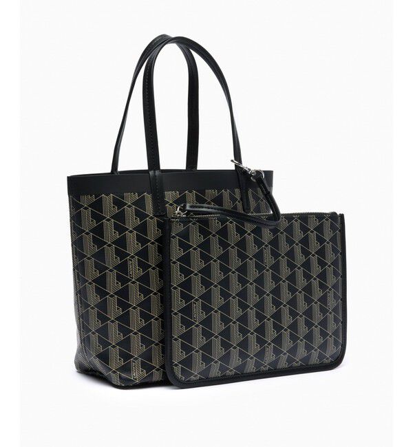 LACOSTE「ゼリィ コーテッドキャンバスモノグラムスモールトート」|トートバッグ|ブラック