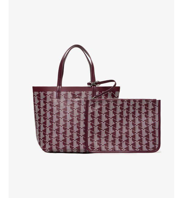 LACOSTE「ゼリィ コーテッドキャンバスモノグラムスモールトート」|トートバッグ|ワイン