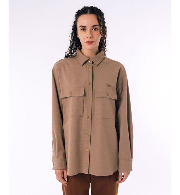 LACOSTE「ウールライクダブルポケットシャツ」|シャツ・ブラウス|ベージュ