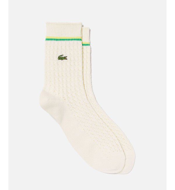 LACOSTE「メッシュニッティングソックス」|ソックス|オフホワイト