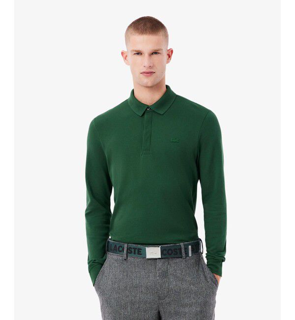 LACOSTE「カジュアル スクエアバックル ジャカードベルト」|ベルト|