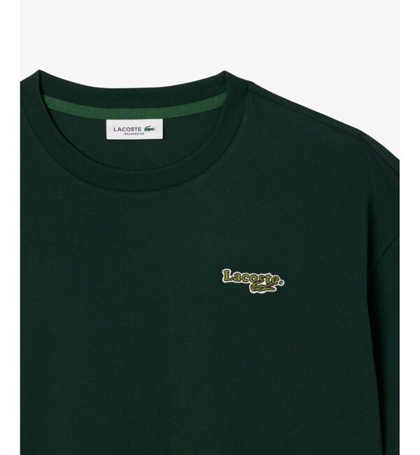 LACOSTE「ネーム＆ワニロゴパッチクロップド半袖Tシャツ」|Tシャツ・カットソー|
