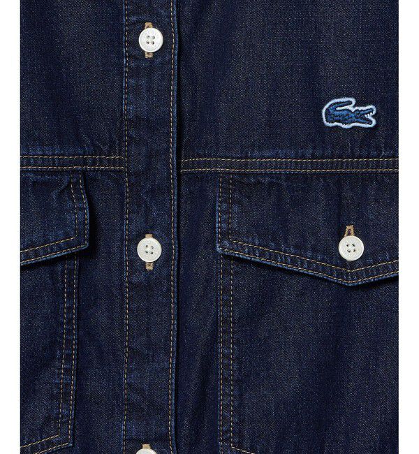 LACOSTE「ロングデニムシャツドレス / シャツワンピース ウエストベルト付き」|ワンピース|