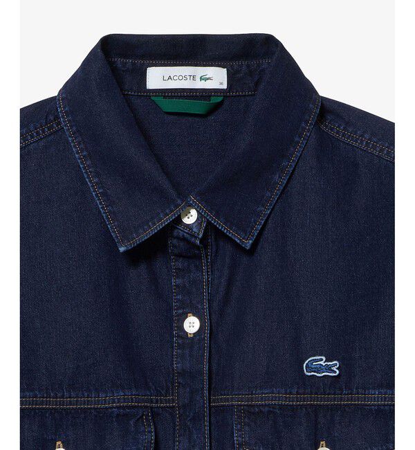 LACOSTE「ロングデニムシャツドレス / シャツワンピース ウエストベルト付き」|ワンピース|
