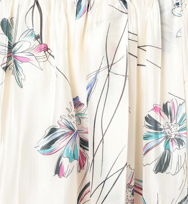 NOLLEY'S sophi「【吉高由里子さんドラマ着用】フラワーパールサテンギャザースカート」|スカート|