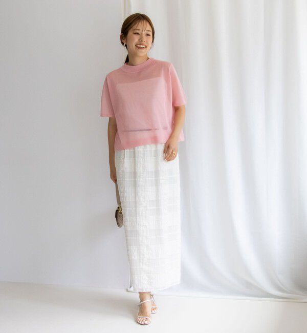 NOLLEY'S「ウォッシャブルレーシージャガードタイトスカート」|タイト|