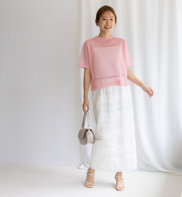 NOLLEY'S「ウォッシャブルレーシージャガードタイトスカート」|タイト|