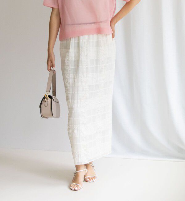 NOLLEY'S「ウォッシャブルレーシージャガードタイトスカート」|タイト|