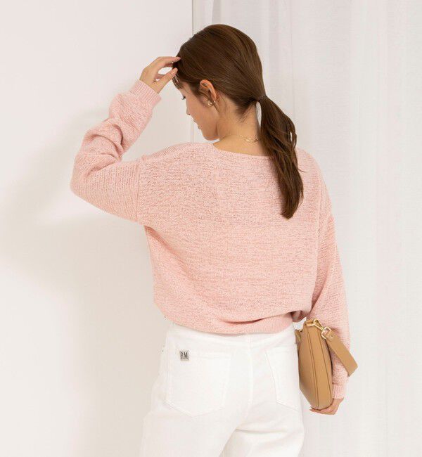 Rie Miller「《手洗い可能》テープヤーンボートネックプルオーバーニット」|ニット・セーター|