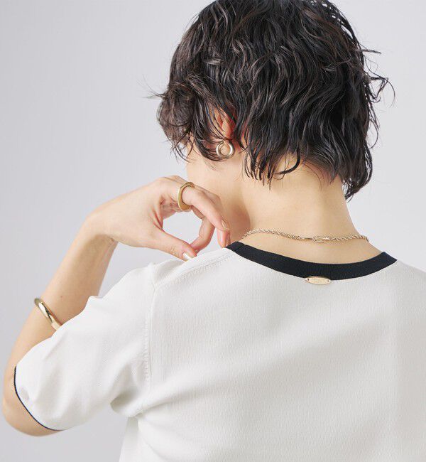 NOLLEY'S sophi「《アンサンブル対応》《手洗い可能》マルチファンクション総針ショートスリーブプルオーバーニット」|ニット・セーター|