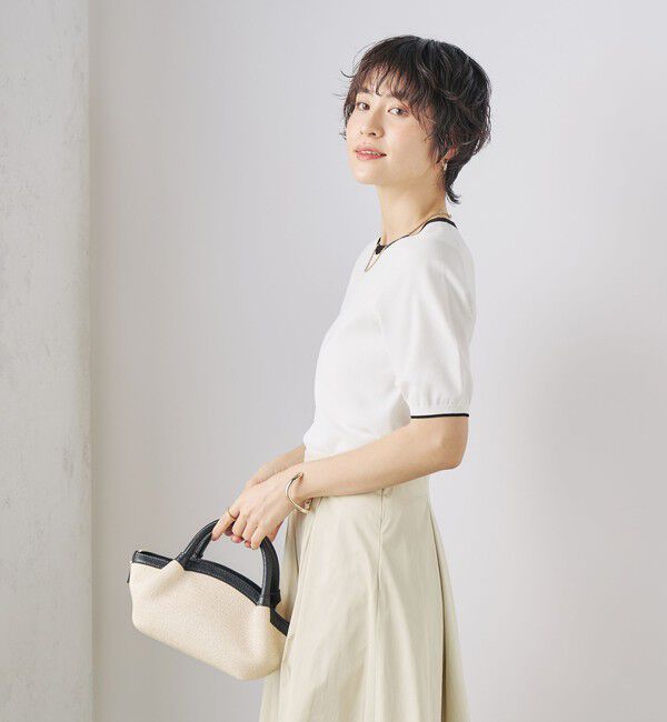 NOLLEY'S sophi「《アンサンブル対応》《手洗い可能》マルチファンクション総針ショートスリーブプルオーバーニット」|ニット・セーター|