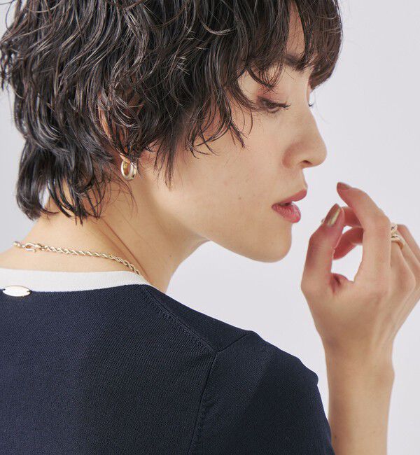 NOLLEY'S sophi「《アンサンブル対応》《手洗い可能》マルチファンクション総針ショートスリーブプルオーバーニット」|ニット・セーター|