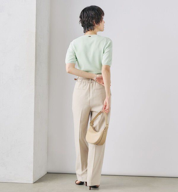 NOLLEY'S sophi「《アンサンブル対応》《手洗い可能》マルチファンクション総針ショートスリーブプルオーバーニット」|ニット・セーター|