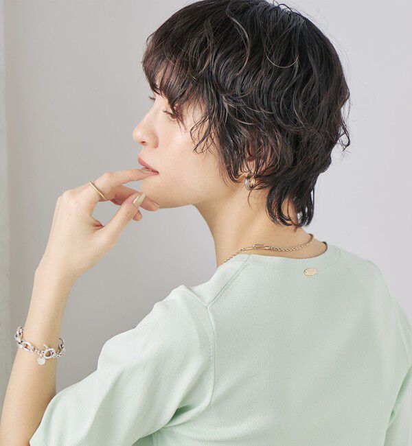 NOLLEY'S sophi「《アンサンブル対応》《手洗い可能》マルチファンクション総針ショートスリーブプルオーバーニット」|ニット・セーター|