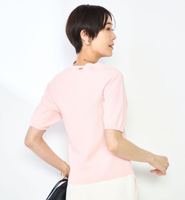 NOLLEY'S sophi「《アンサンブル対応》《手洗い可能》マルチファンクション総針ショートスリーブプルオーバーニット」|ニット・セーター|