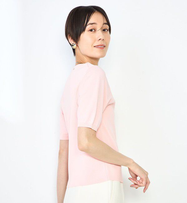 NOLLEY'S sophi「《アンサンブル対応》《手洗い可能》マルチファンクション総針ショートスリーブプルオーバーニット」|ニット・セーター|