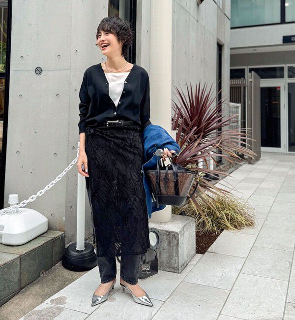 Rie Miller「《セットアップ対応》《手洗い可能》チュール刺繍ラップスカート」|スカート|