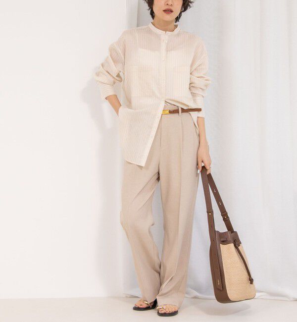 NOLLEY'S「《セットアップ対応》ウォッシャブル高機能麻調愛されワイドパンツ」|その他|