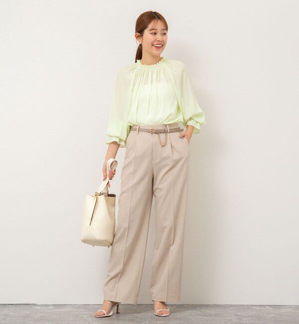 NOLLEY'S「《セットアップ対応》ウォッシャブル高機能麻調愛されワイドパンツ」|その他|