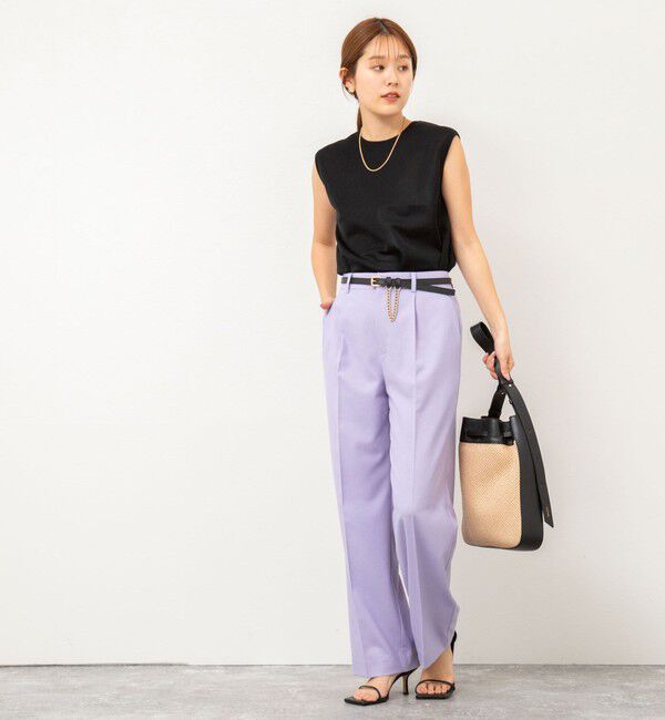 NOLLEY'S「《セットアップ対応》ウォッシャブル高機能麻調愛されワイドパンツ」|その他|