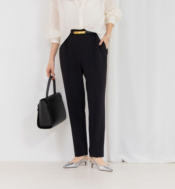 NOLLEY'S「《セットアップ対応》ウォッシャブルニットジョーゼット/ピンヘッドイージースリムパンツ」|その他|