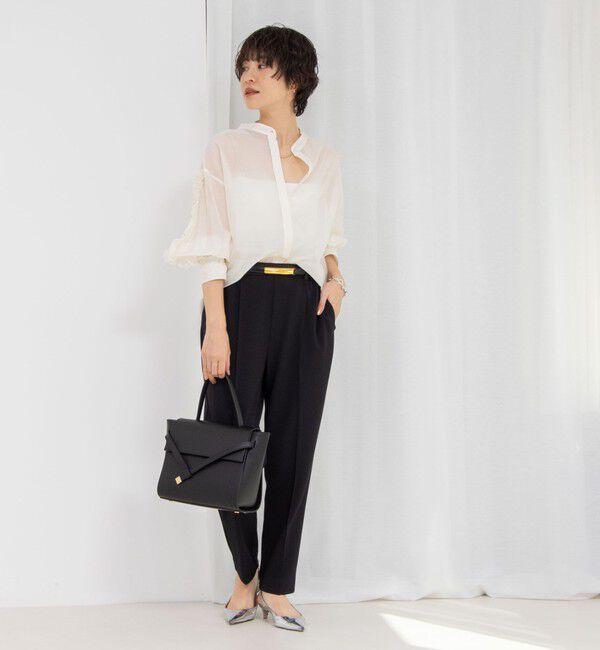 NOLLEY'S「《セットアップ対応》ウォッシャブルニットジョーゼット/ピンヘッドイージースリムパンツ」|その他|