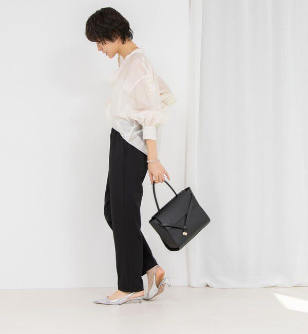 NOLLEY'S「《セットアップ対応》ウォッシャブルニットジョーゼット/ピンヘッドイージースリムパンツ」|その他|