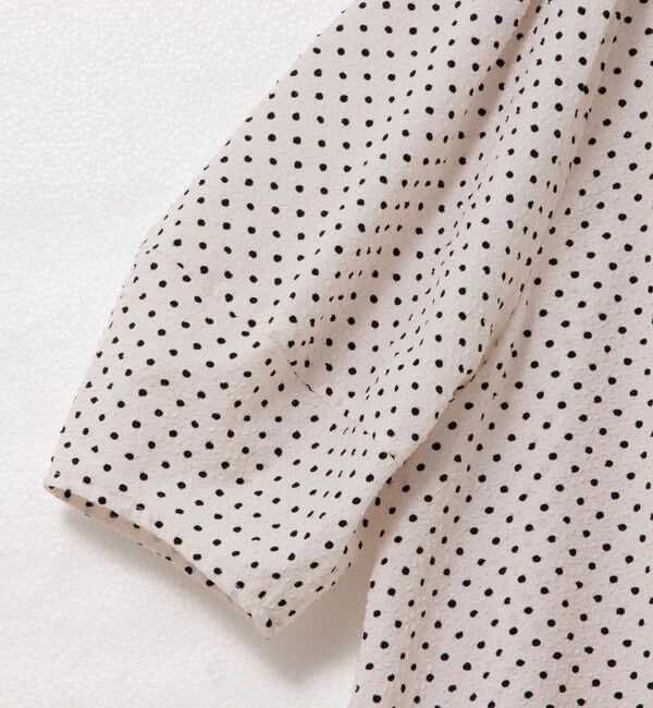 NOLLEY'S「サッカードット5分袖タックブラウス」|シャツ・ブラウス|