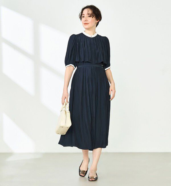 NOLLEY'S「ウォッシャブル割繊ケープ風ワンピース」|ワンピース|