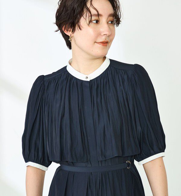 NOLLEY'S「ウォッシャブル割繊ケープ風ワンピース」|ワンピース|