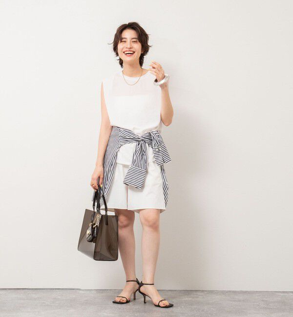 NOLLEY'S「【松葉☆別注アイテム】《セットアップ対応》エアリージョーゼットノースリーブブラウス」|シャツ・ブラウス|