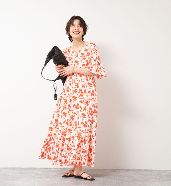 NOLLEY'S sophi「ウォッシャブルアートフラワープリントティアードワンピース」|ワンピース|