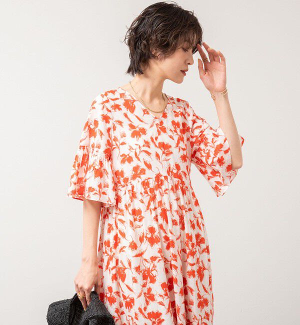 NOLLEY'S sophi「ウォッシャブルアートフラワープリントティアードワンピース」|ワンピース|
